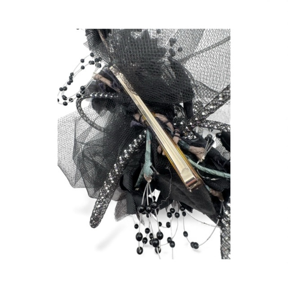 Elegant Black Mesh Hair Fascinator Accessory - Picture 6 of 9